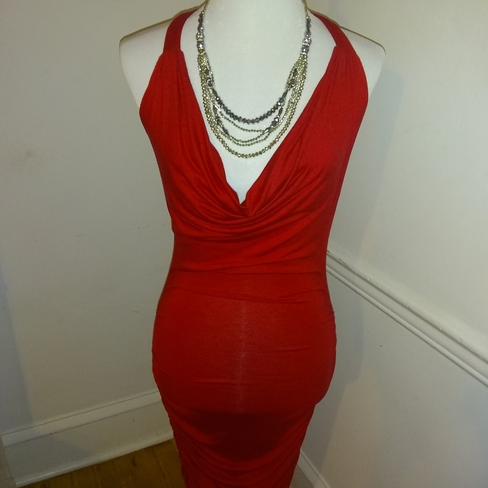 Red, sexy form fitted dress